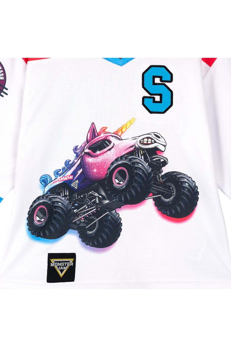 Athletic Long Sleeve Hockey Jersey Shirt, Alternate, color, Sparkle Smash White