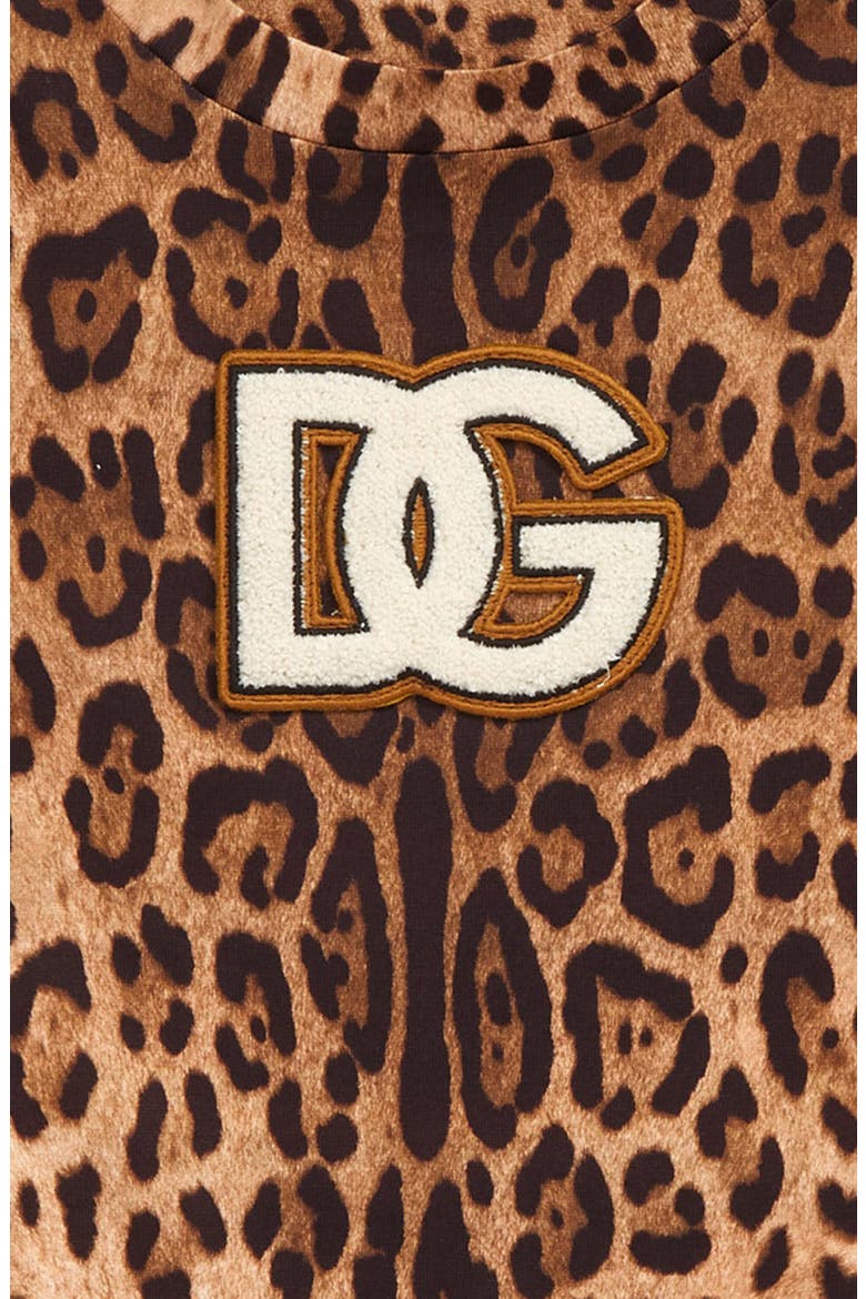 Kids' Logo Patch Leopard Print Cotton T-Shirt, Alternate, color, HK93M LEO FDO NOCCIOLA