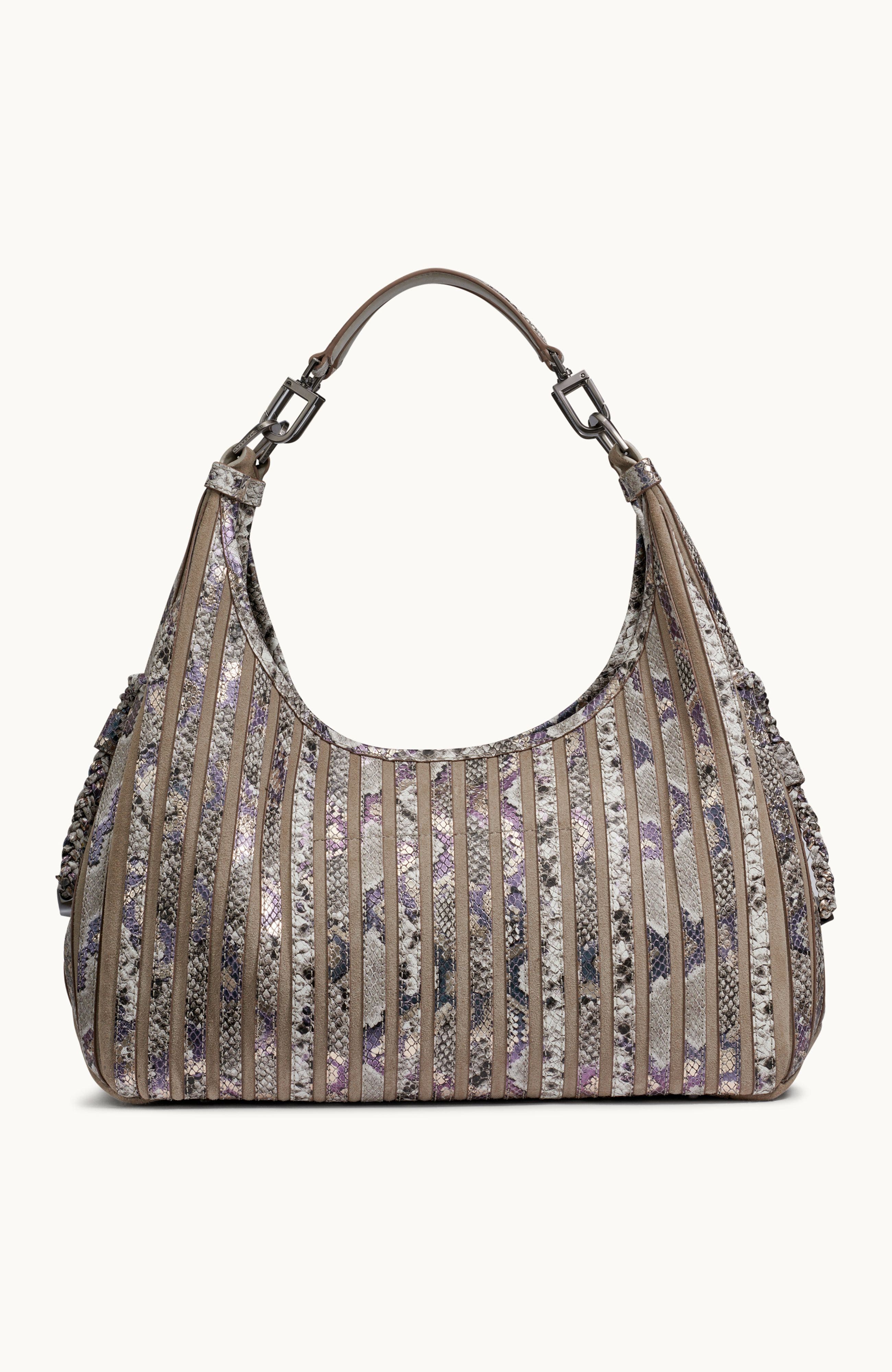 Donna Karan New York Bellerose Pieced Multi Python Hobo, Alternate, color, 