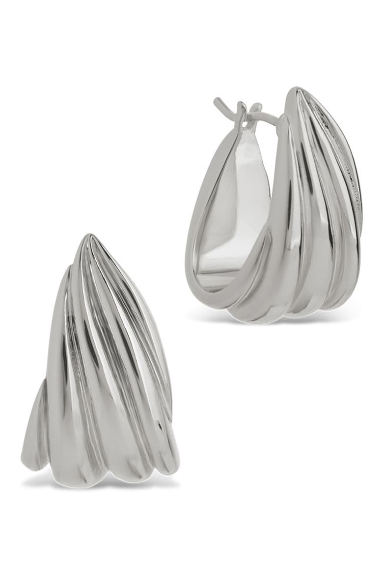 Anouk Braided Twist Hoop Earrings, Main, color, SILVER