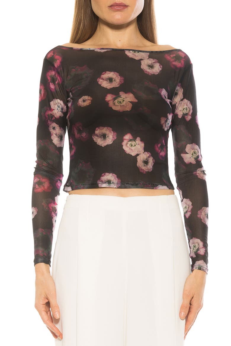 Opal Sheer Mesh Top, Main, color, BLACK MULTI