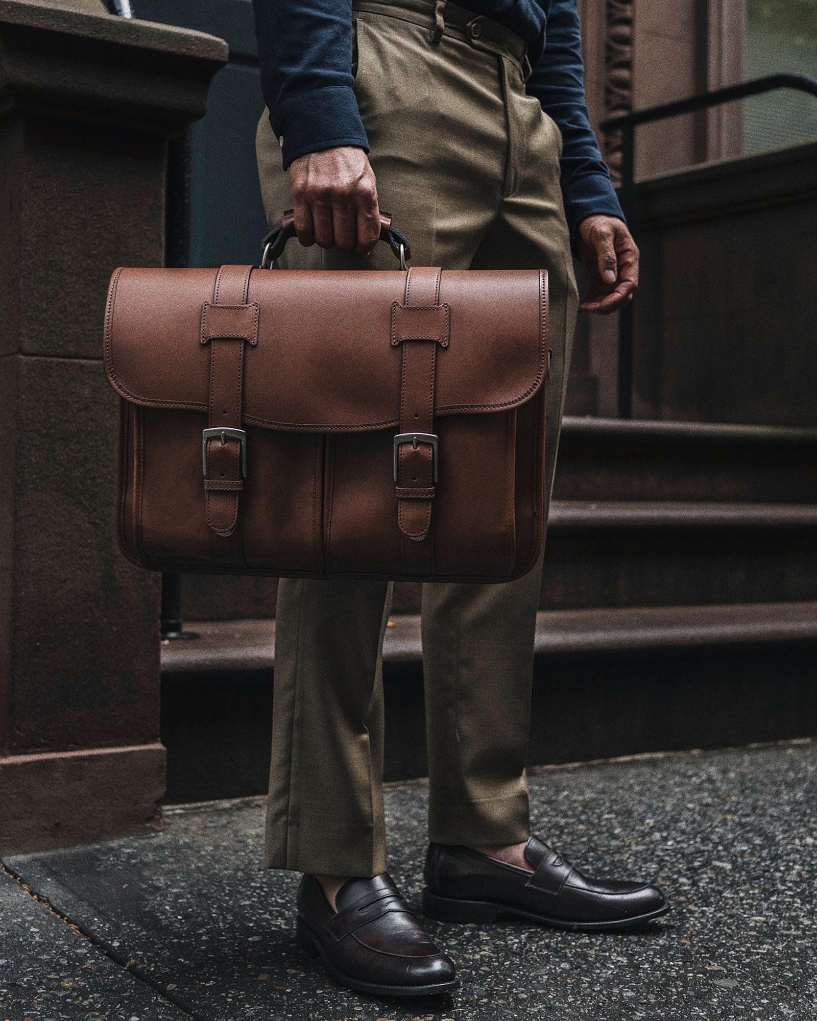 Garfield Leather Briefcase, Alternate, color, Brown