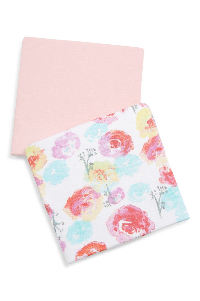 Honest Baby 2-Pack Organic Cotton Changing Pad Covers, Main, color, ROSE BLOSSOM/ PINK