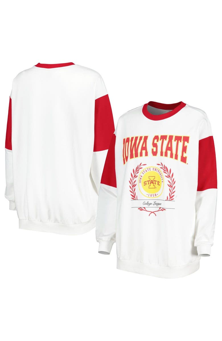 GAMEDAY COUTURE Women's Gameday Couture White Iowa State Cyclones It's A Vibe Dolman Pullover Sweatshirt, Main, color, 