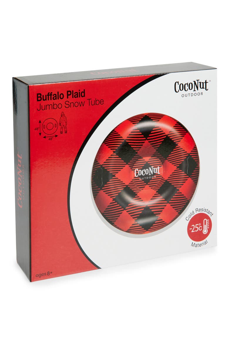 48-Inch Jumbo Buffalo Plaid Snow Tube, Main, color, RED
