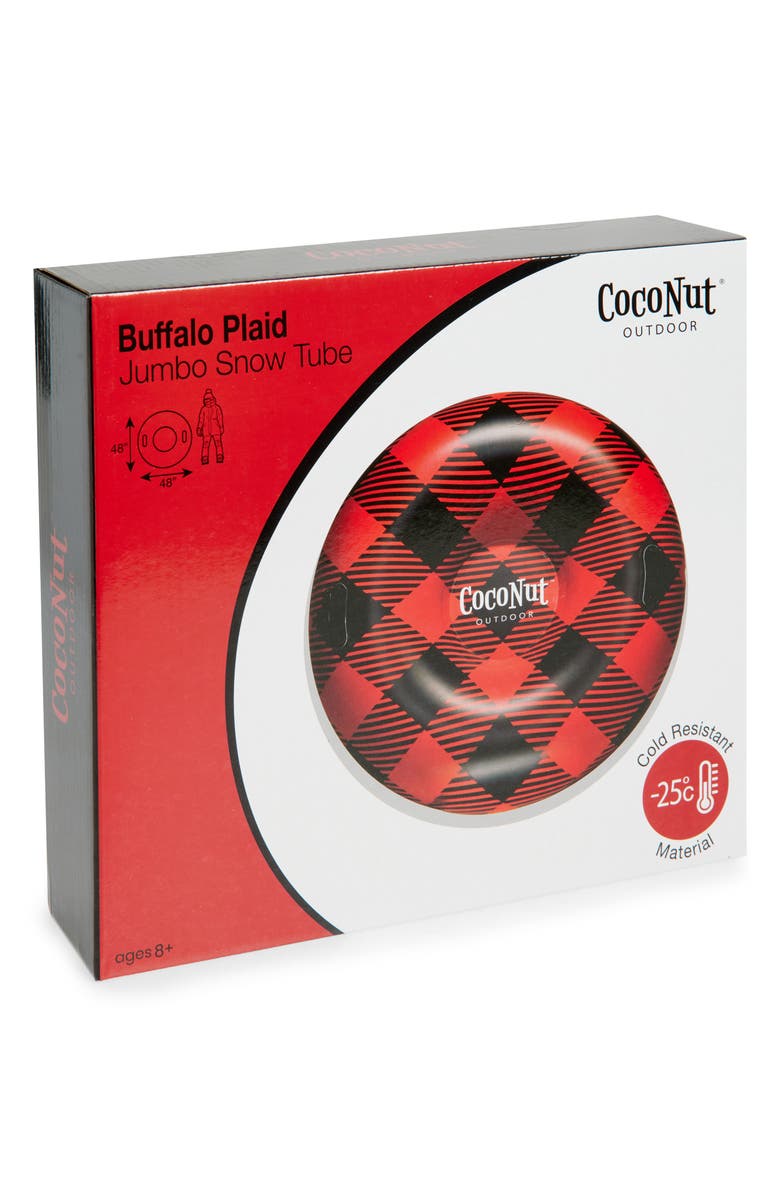 Coconut Outdoor 48-Inch Jumbo Buffalo Plaid Snow Tube, Main, color, Red