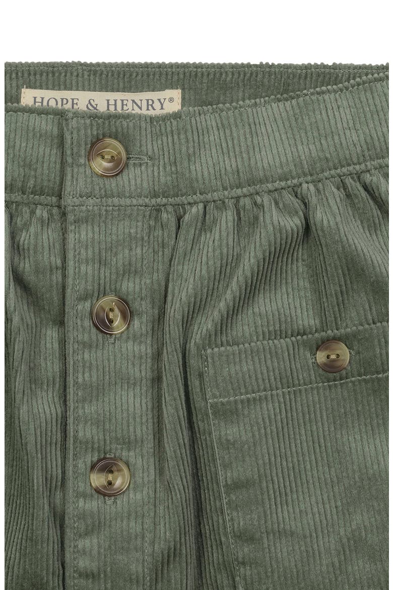 Kids' Organic Corduroy Button Front Skirt, Alternate, color, Sage