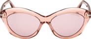 TOM FORD Toni 55mm Oval Sunglasses