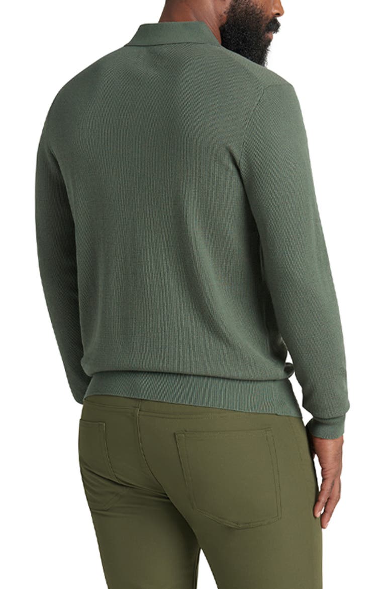 Mini Waffle Long Sleeve Polo, Alternate, color, LAUREL