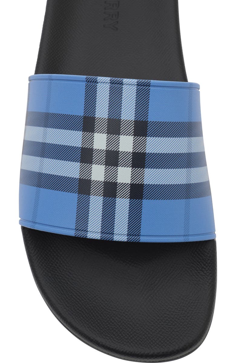 Burberry Furley Check Slide Sandal, Alternate, color, Cornflower Blu Ip Ck