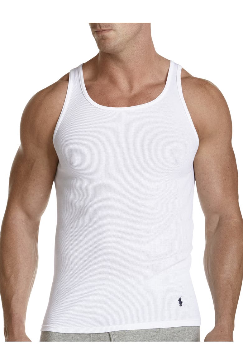 Big & Tall 3-pk Athletic Undershirts, Main, color, WHITE