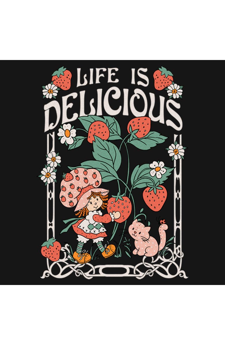 Strawberry Shortcake Women's Strawberry Shortcake Life Is Berry Delicious  Graphic T-Shirt, Alternate, color, Black