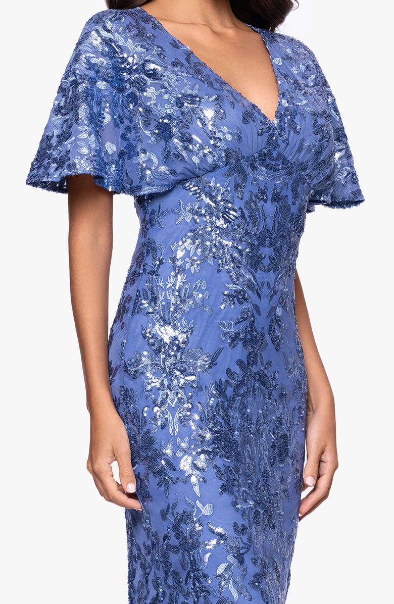 Betsy & Adam Sequin Mesh Dress, Alternate, color, Periwinkle