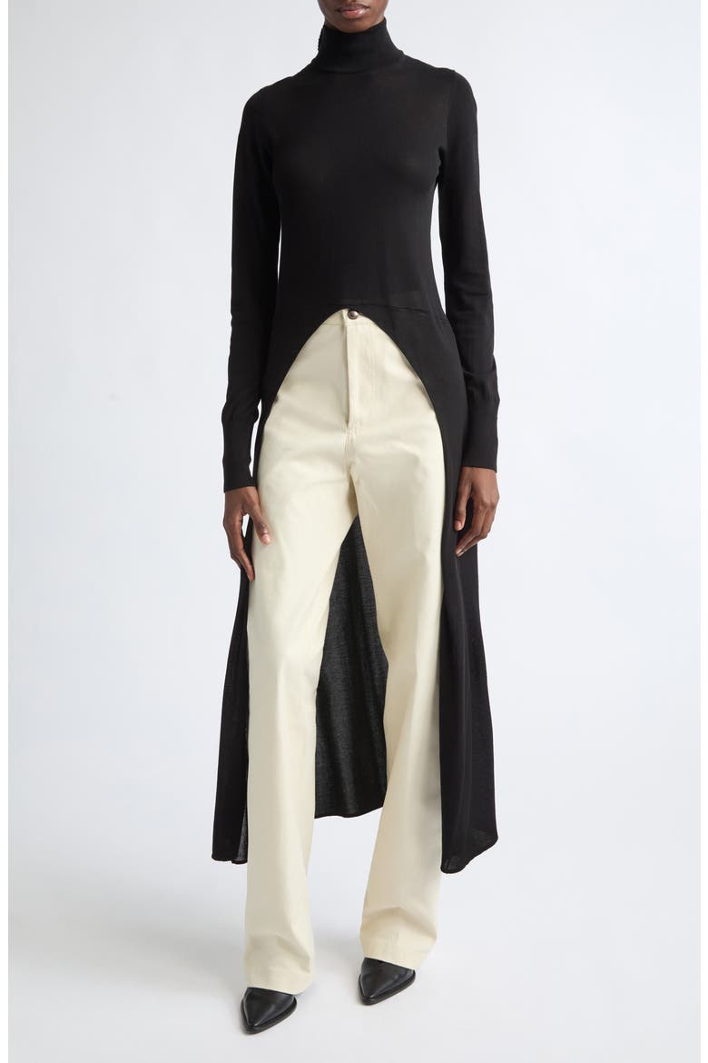 Byrd High-Low Sweater, Main, color, 000001 BLACK