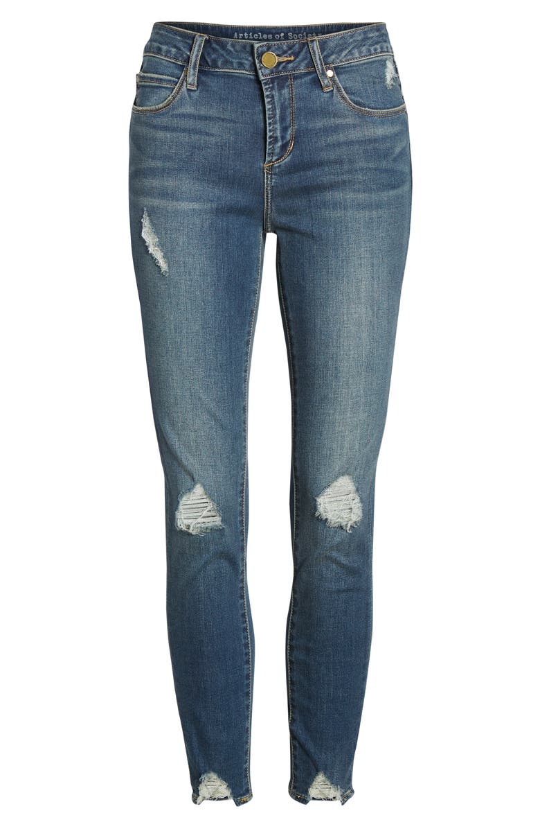 Articles of Society Suzy Distressed Crop Skinny Jeans, Alternate, color, 