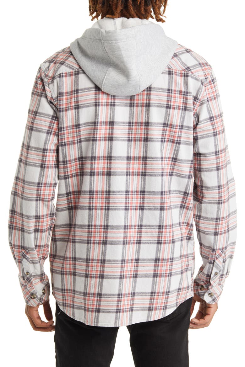 Ranchero Flannel Button-Up Hooded Shirt, Alternate, color, ZEN BLUE