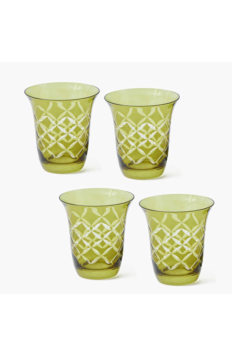 Mrs. Alice Engraved Water Glasses, Main, color, Olive