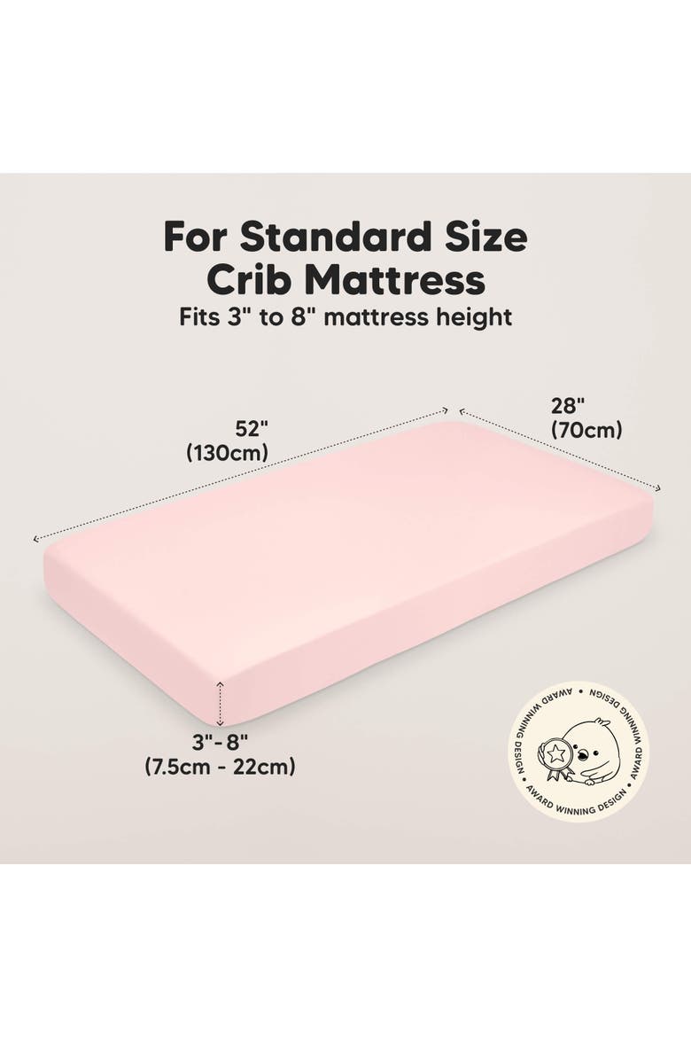 Isla Fitted Crib Sheets, Alternate, color, Mist Rose