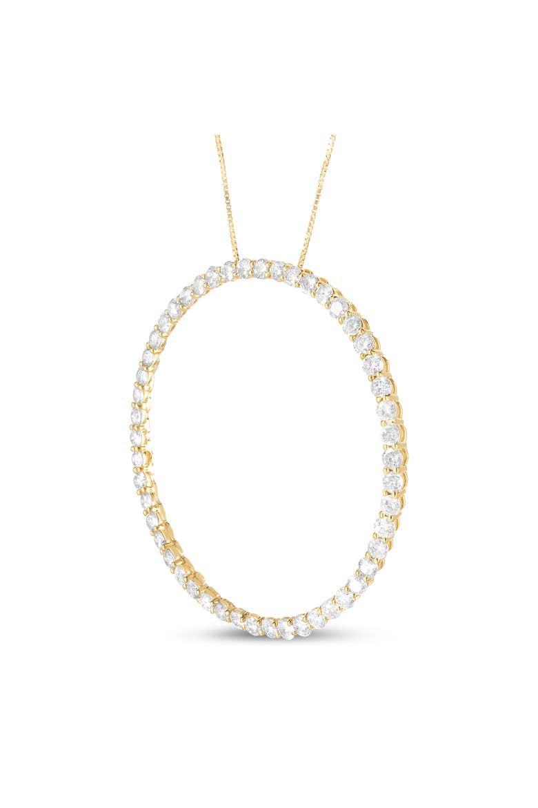 10K Yellow Gold Plated Silver 4 Cttw Diamond Circle Hoop 18" Pendant Necklace, Alternate, color, Yellow