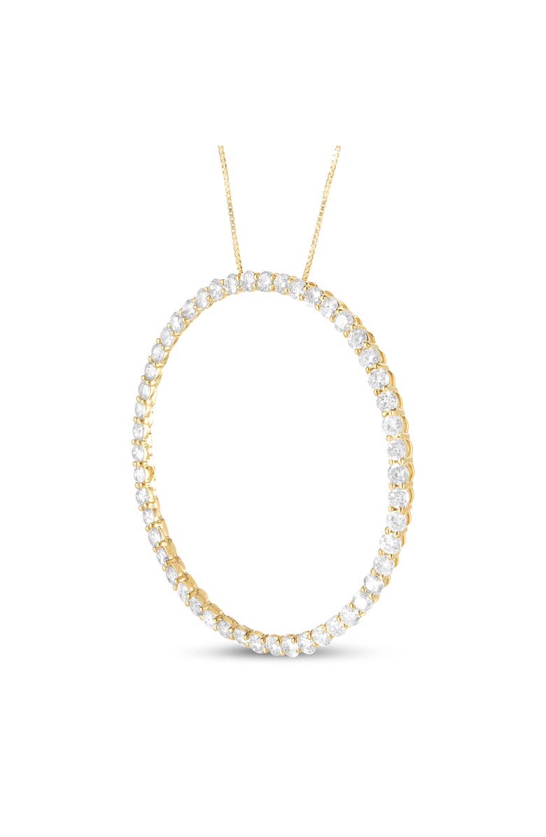 Haus of Brilliance 10K Yellow Gold Plated Silver 4 Cttw Diamond Circle Hoop 18" Pendant Necklace, Alternate, color, Yellow