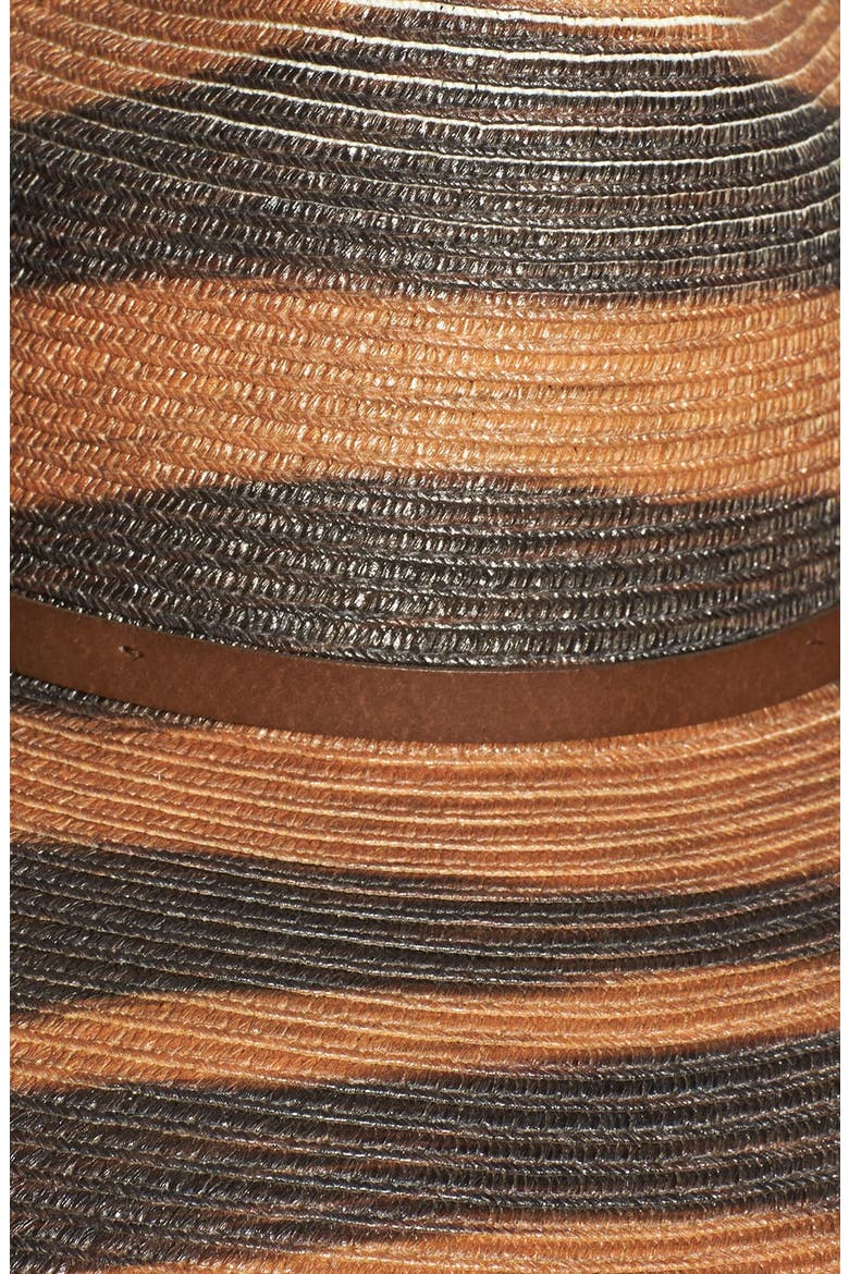 Zebra Stripe Fedora, Alternate, color, COGNAC/ BROWN