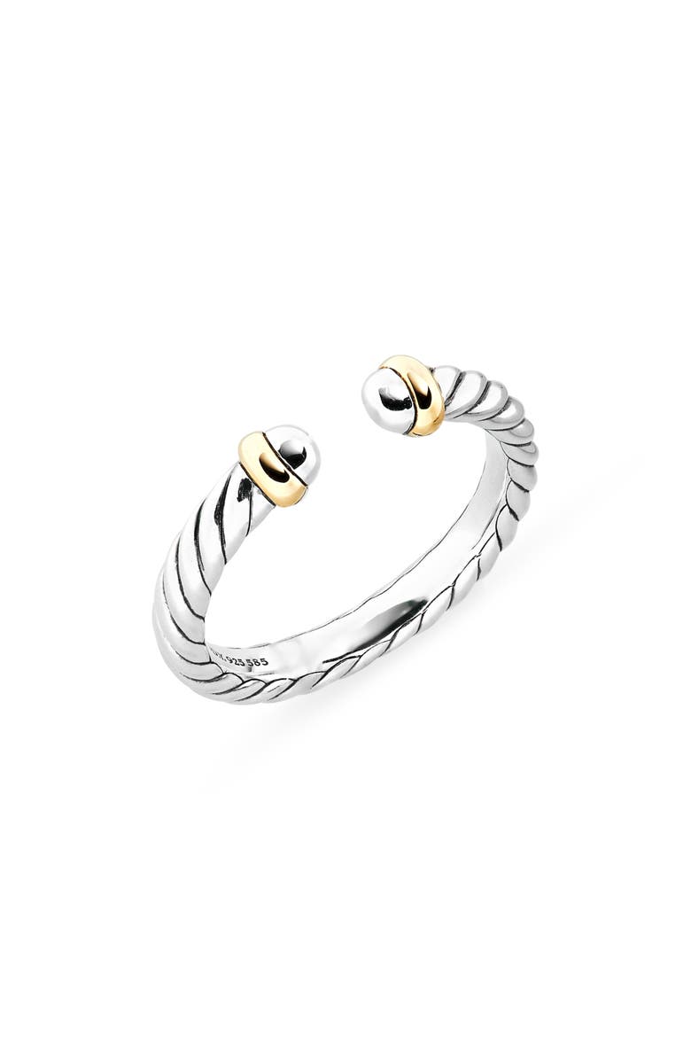 David Yurman Cable Collectibles<sup>®</sup> Petite Ring in Sterling Silver & 14K Gold, Main, color, Sterling Silver/ Gold