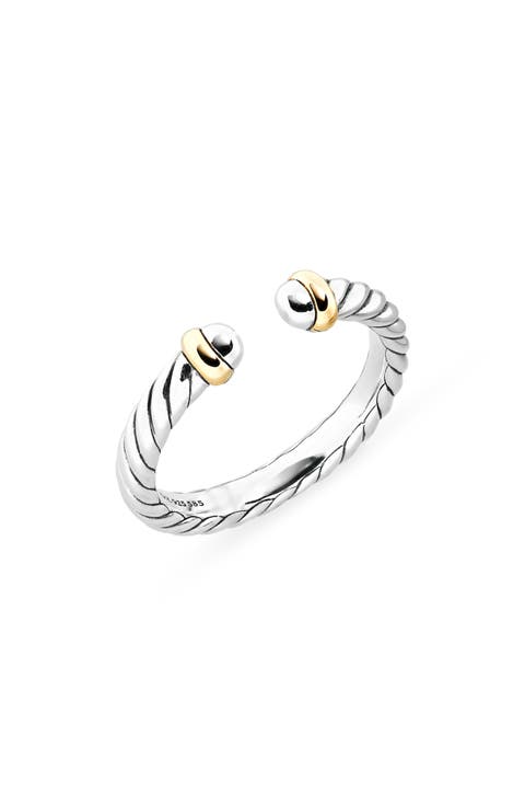 Cable Collectibles® Petite Ring in Sterling Silver & 14K Gold