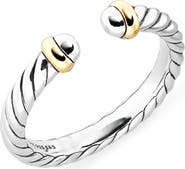 David Yurman Cable Collectibles® Petite Ring in Sterling Silver & 14K Gold