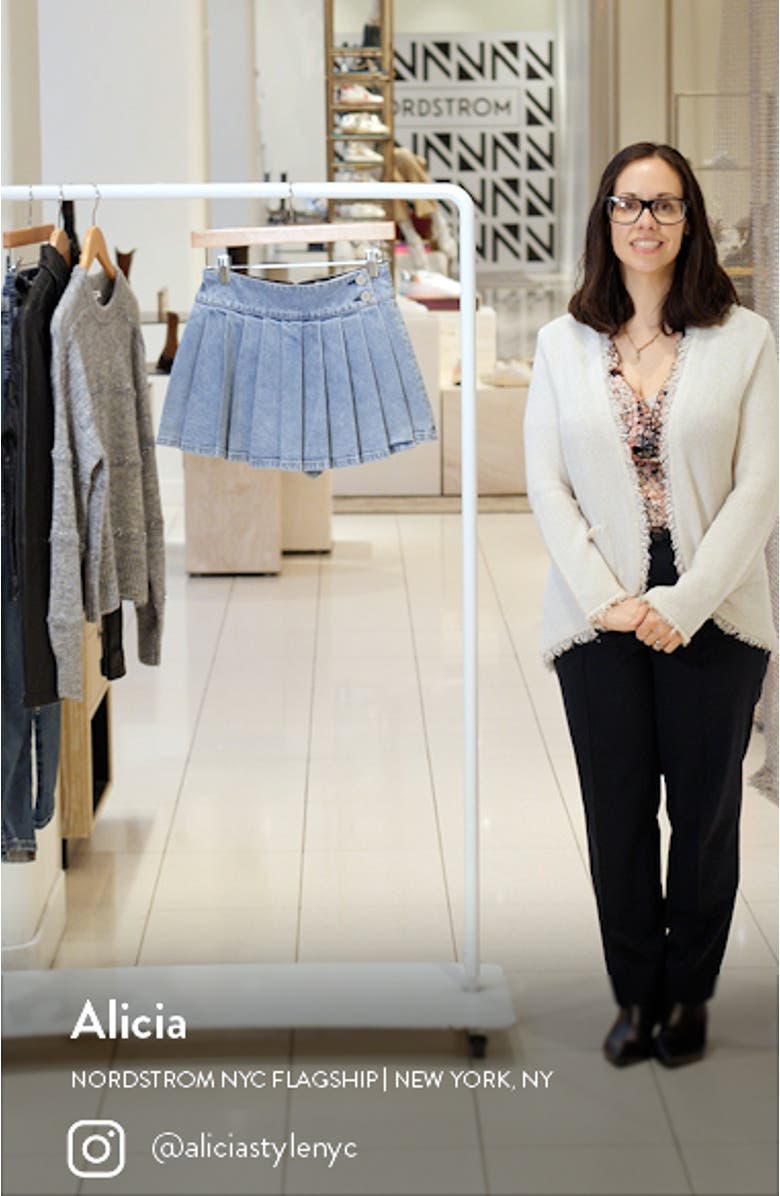 Noah Pleated Denim Skort, sales video thumbnail