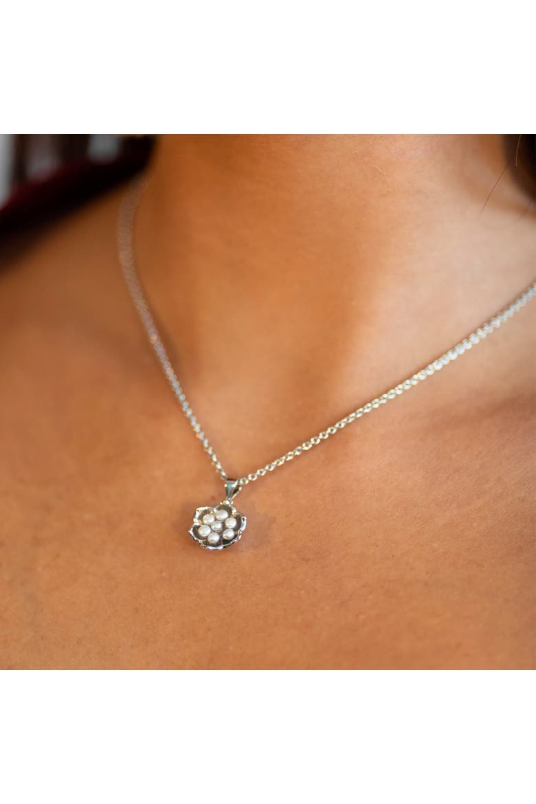 Royal Pearl Flower Pendant, Alternate, color, Sterling Silver