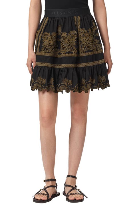 Katya Embroidered Cotton Miniskirt