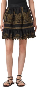 AllSaints Katya Embroidered Cotton Miniskirt