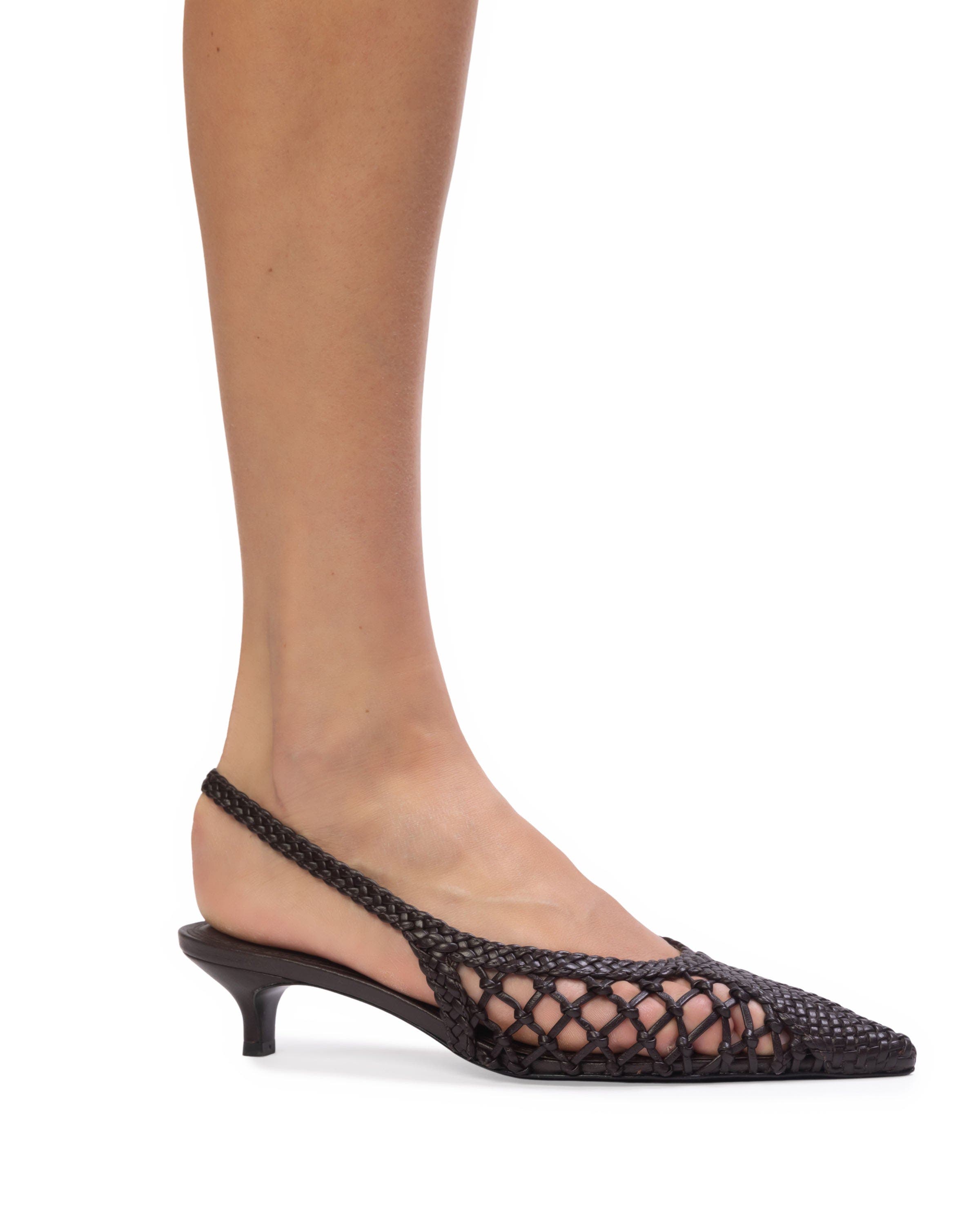 BLACK SUEDE STUDIO Maggie 35 Pump, Alternate, color, Black Coffee Leather