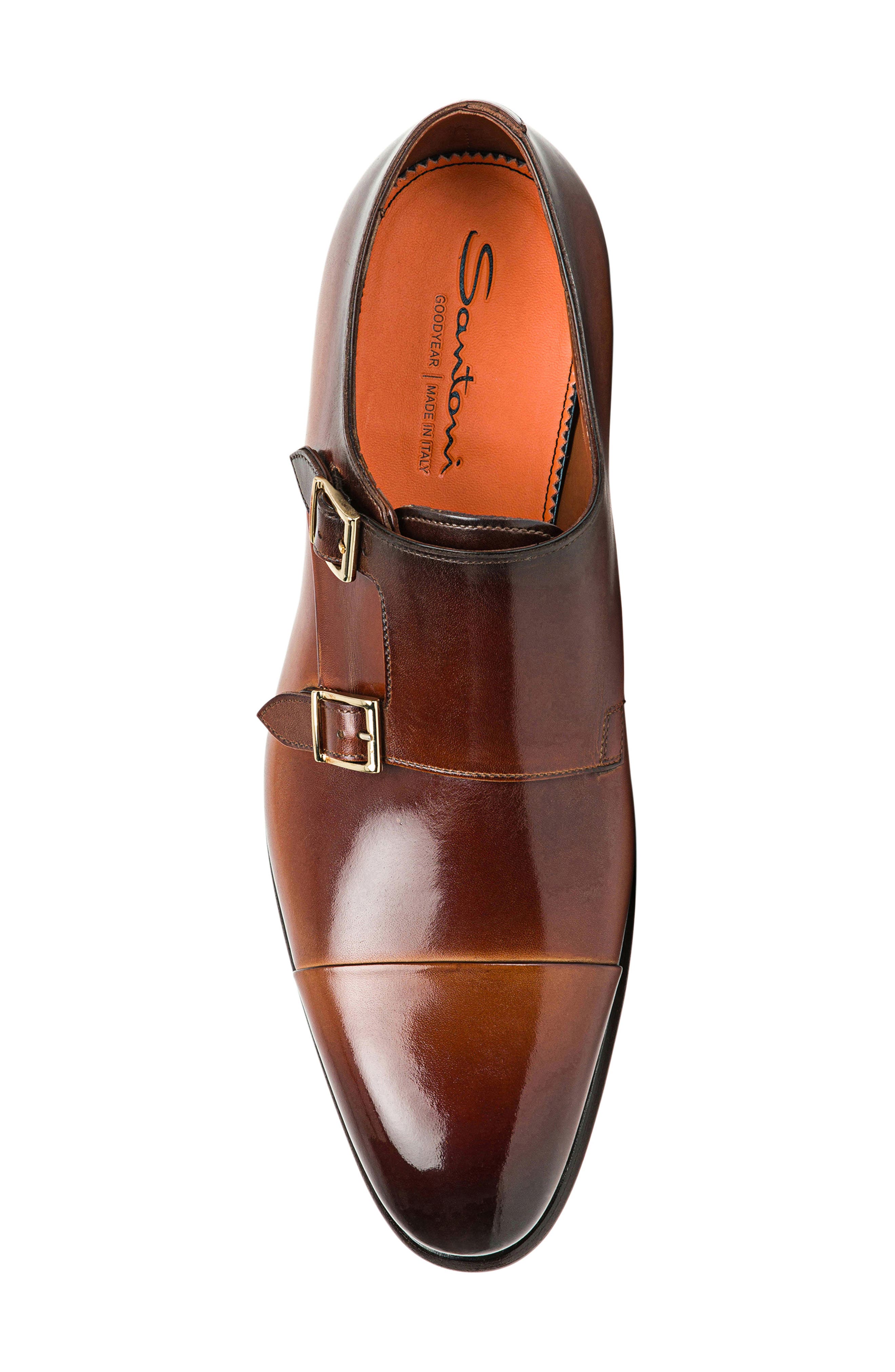 IRA Double Monk Strap Shoe, Alternate, color, DARK BROWN