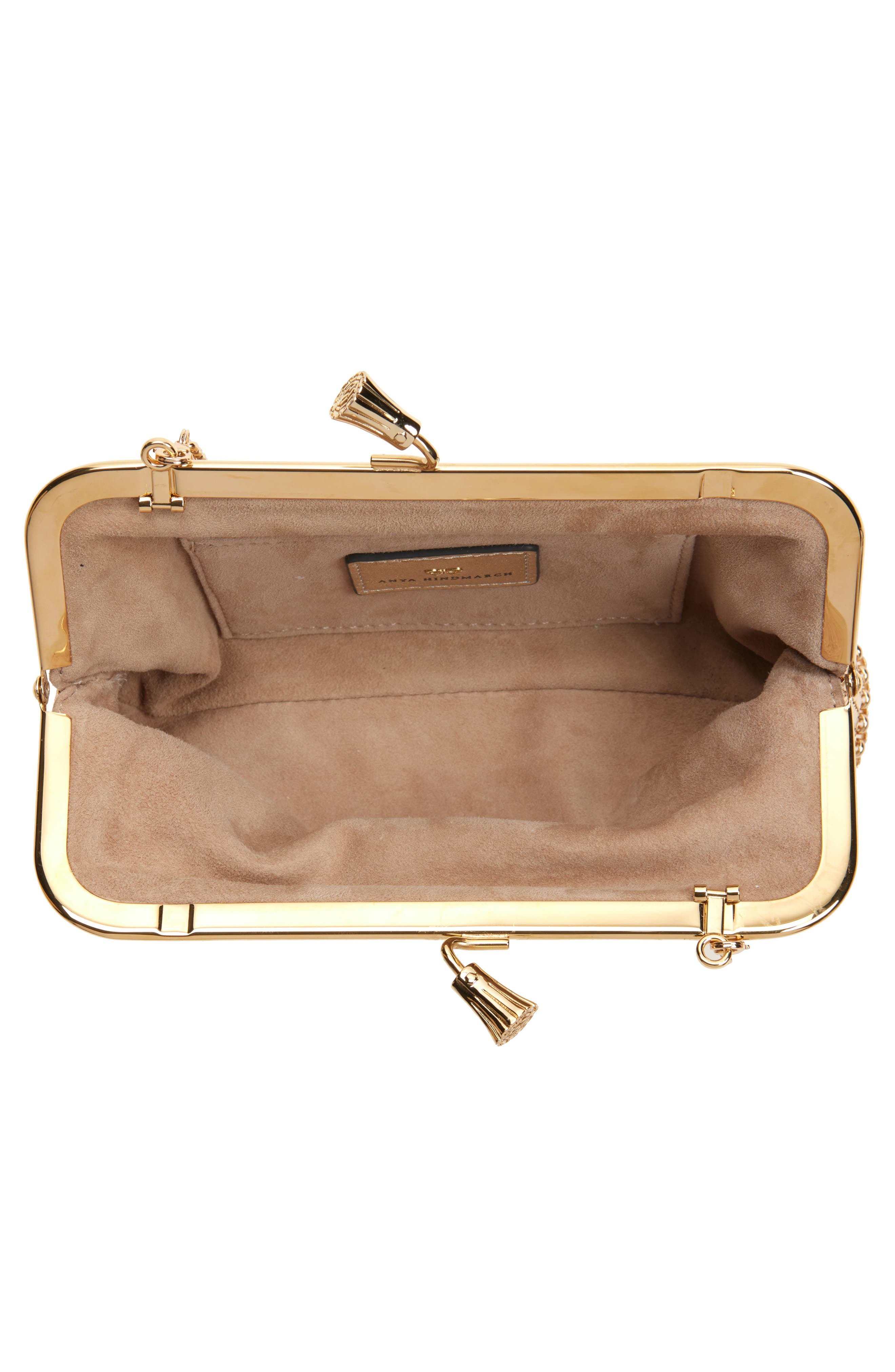 Anya Hindmarch Maud Metallic Mesh Clutch, Alternate, color, Gold