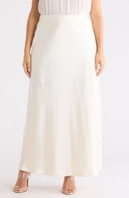 Renee C Satin A-Line Skirt