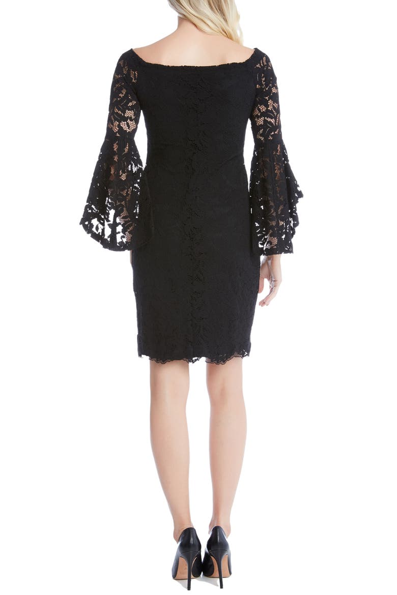Samantha Lace Off the Shoulder Sheath Dress, Alternate, color, BLACK/ BLACK