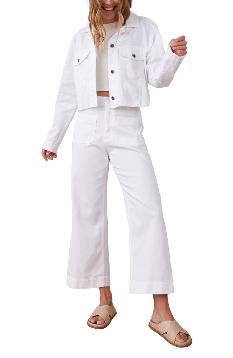 Bella Dahl Billie Frayed Crop Denim Jacket, Alternate, color,