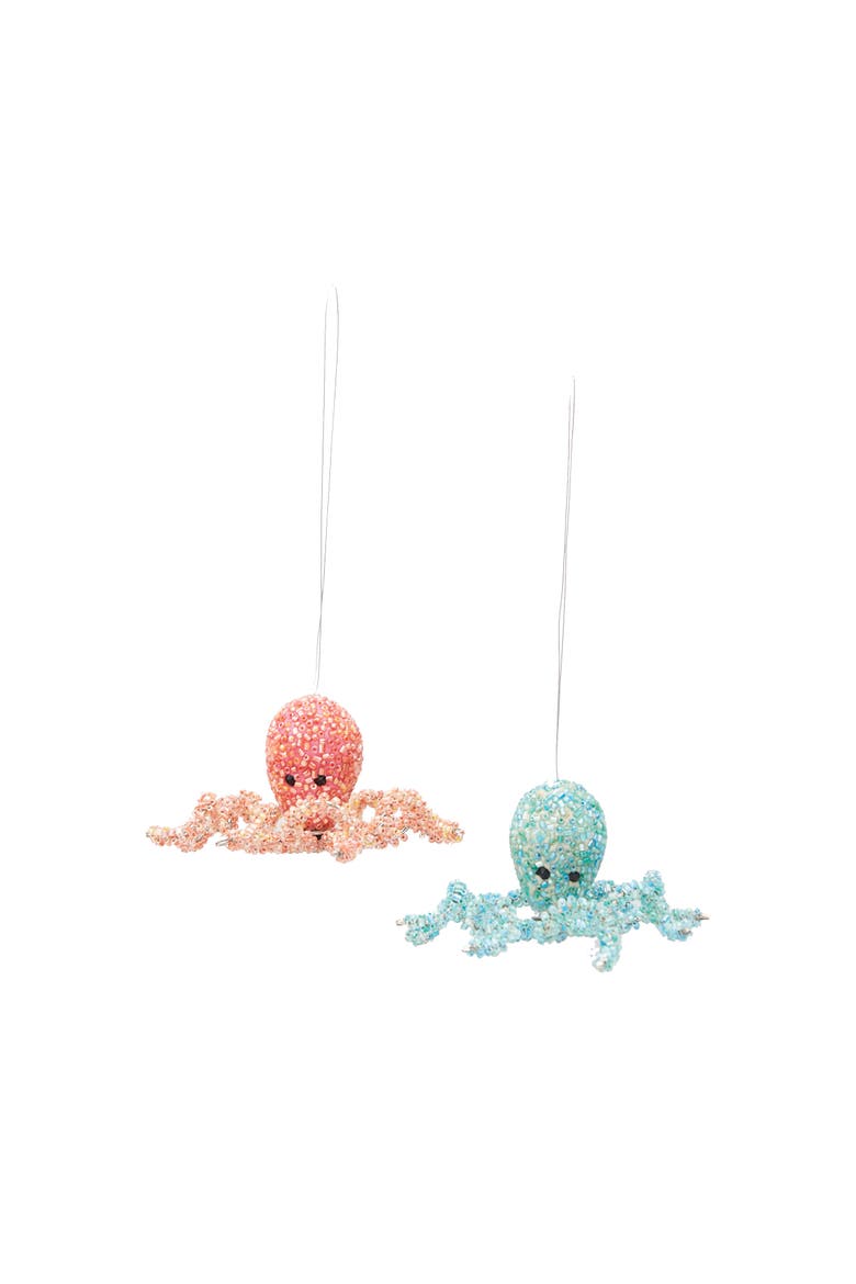 Beaded Octopus Ornament A/2, Main, color, Pink
