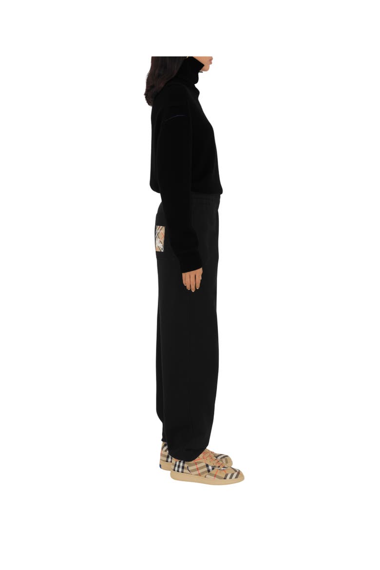 Check Label Cotton Jogging Pants, Alternate, color, Black