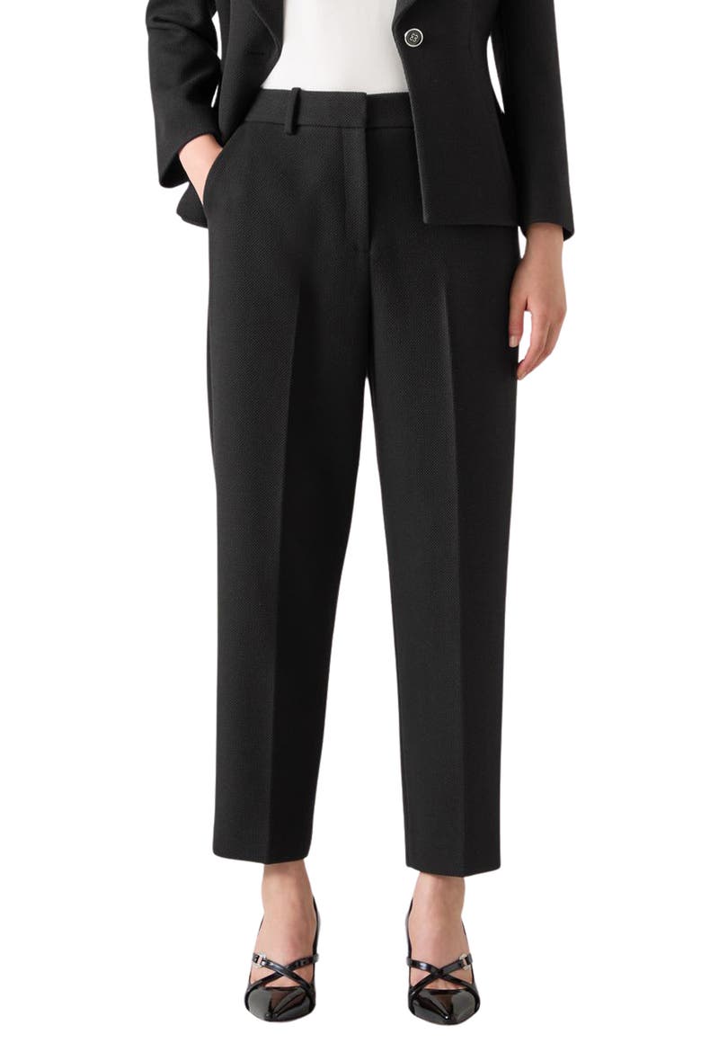 Rosa Slim Fit Ankle Trousers, Main, color, BLACK