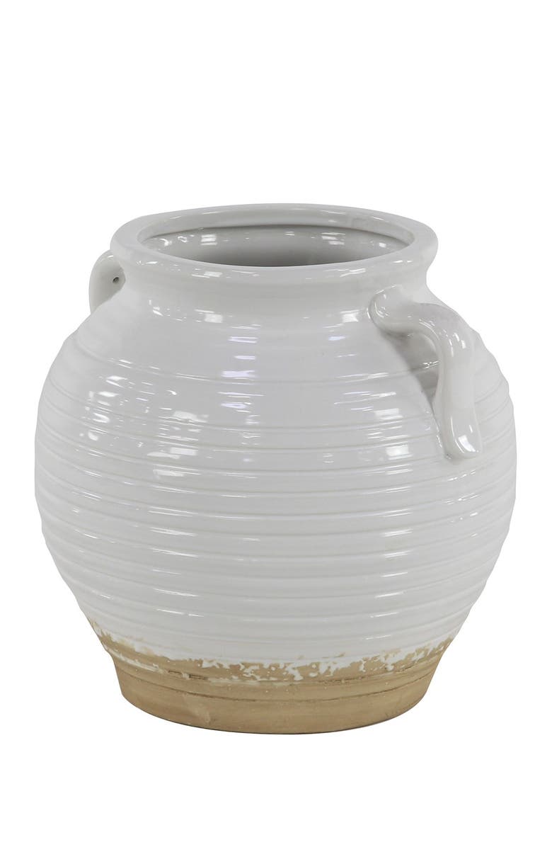 SONOMA SAGE HOME White Ceramic Indoor Outdoor Planter with Handles, Alternate, color, White