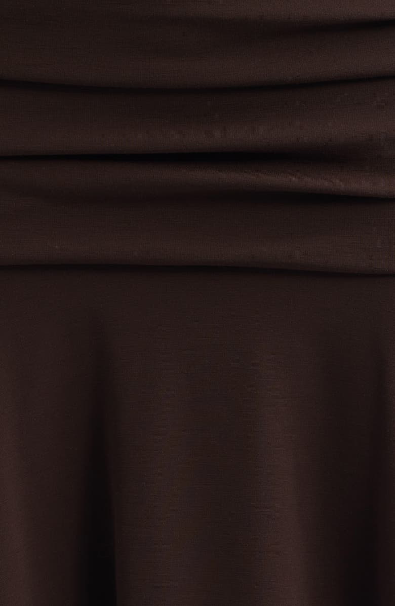 Feners Gresca Ruched Asymmetric Hem Skirt, Alternate, color, Chocolate