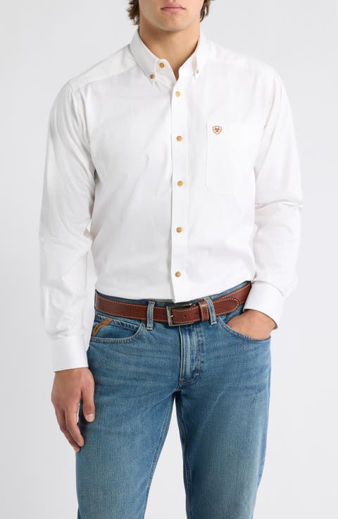 Solid Twill Classic Fit Button Down Shirt