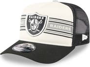 New Era Men's New Era  Cream/Black Las Vegas Raiders Banner A-Frame 9FIFTY Trucker Snapback Hat