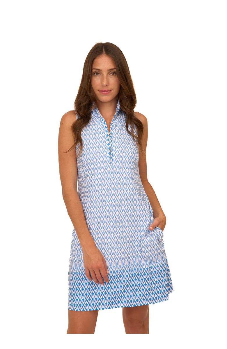 Cabana Life 1/4 Zip Sleeveless Sport Dress, Main, color, Seaside