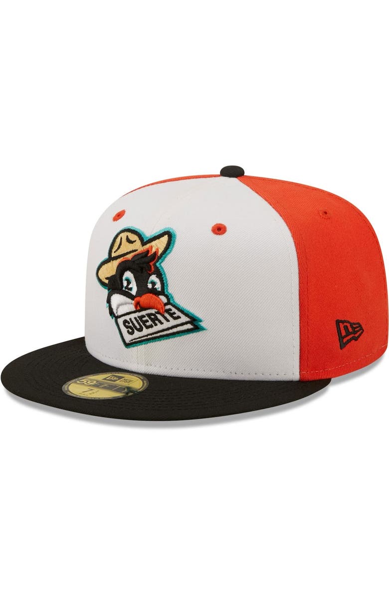 New Era Men's New Era White/Black Pajaritos de Norfolk Copa De La Diversion 59FIFTY Fitted Hat, Main, color, White