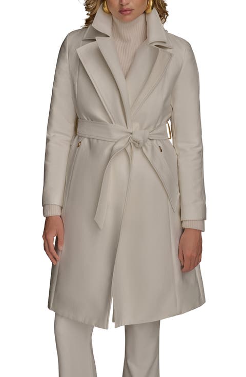 Double Collar Cotton Blend Trench Coat