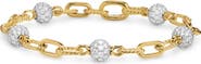 David Yurman DY Madison® Pavé© Bead Chain Bracelet in 18K Yellow Gold with Diamonds, 3mm