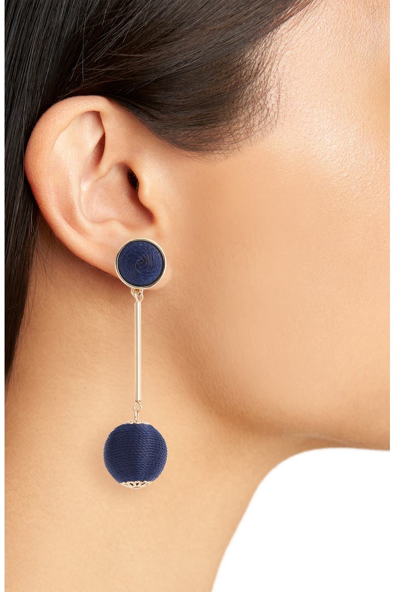 Mod Ball Drop Earrings, Alternate, color, BLUE- GOLD